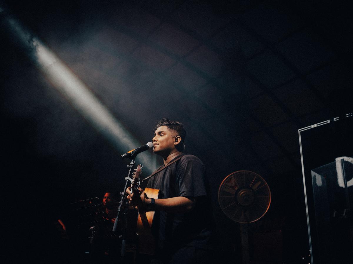 During a concert During a concert