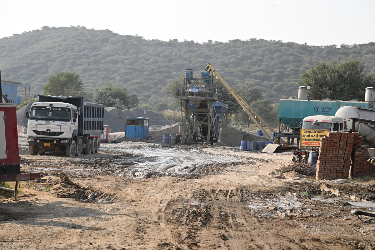 The village roads damaged by dumper trucks carrying construction material from the crushing units and mines.
