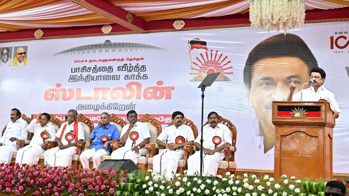 Lok Sabha polls | Social justice is “allergy” to BJP, defeat it comprehensively, says Stalin in Tiruppur