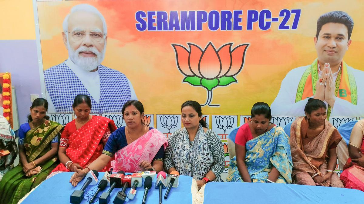 Protest in Sandeshkhali following arrest of four women in TMC MLA heckle case