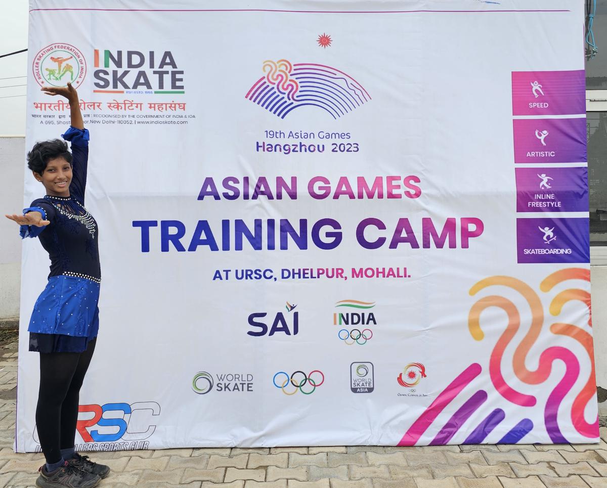 Visakhapatnam girl Dontara Greeshma who will be representing India at the Asian Games in the free style artistic skating event to be held in China