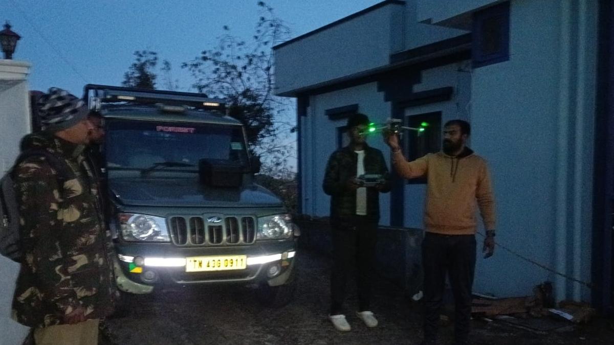 Forest department monitoring leopard venturing into Ooty town with thermal drones