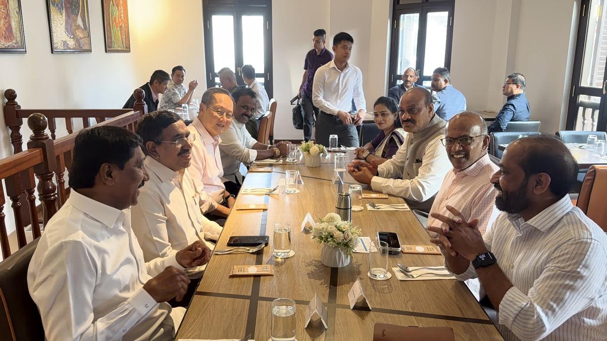 Andhra Pradesh Ministers meet Singapore Home Minister Shanmugam on Day 2 of governance tour