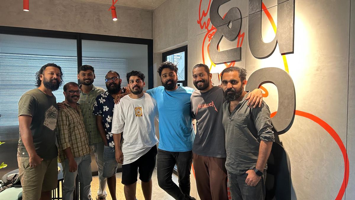 The team with Nimish Ravi (in blue) and Dominic Arun (second from right) at Eunoians Studio at Edappally The team with Nimish Ravi (in blue) and Dominic Arun (second from right) at Eunoians Studio at Edappally