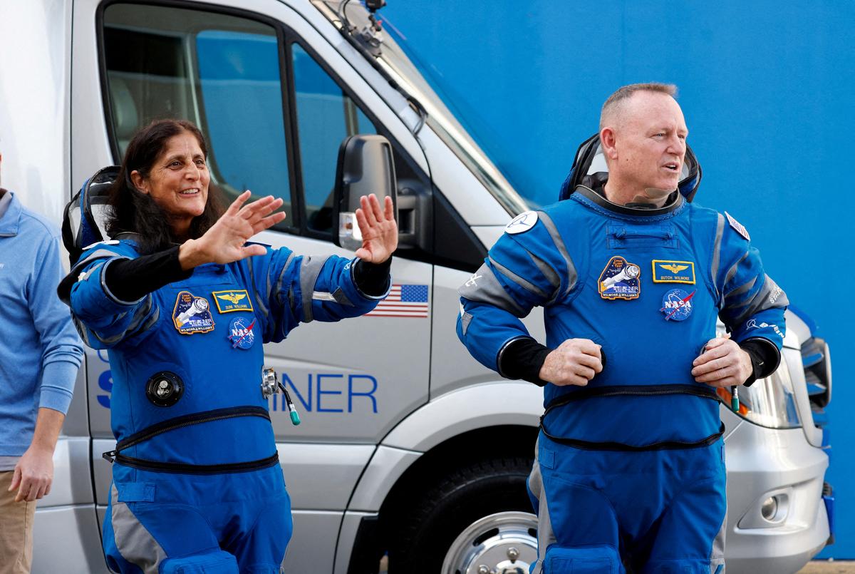 File picture of NASA astronauts Butch Wilmore and Suni Williams