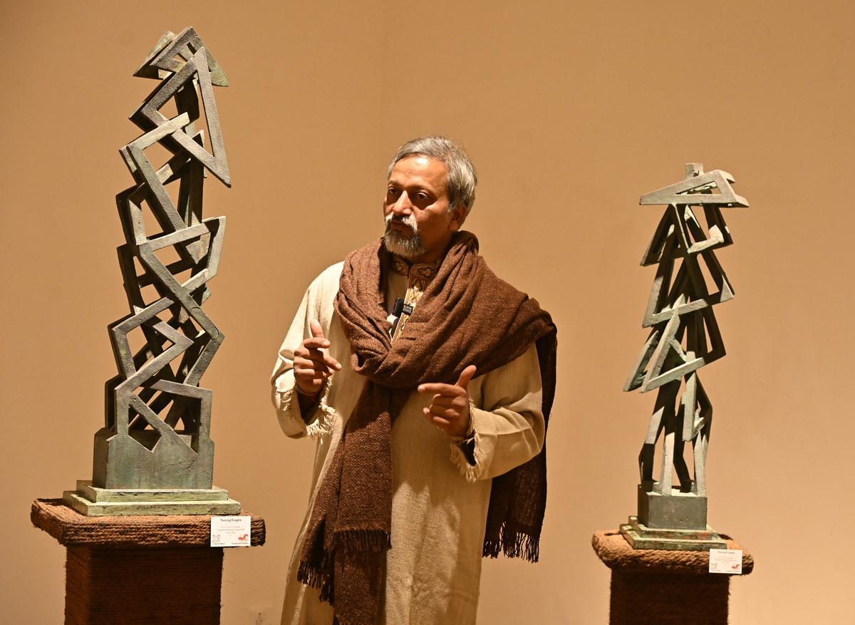 Sculpture Artist, Neeraj Gupta  Photo: SHIV KUMAR PUSHPAKAR / The Hindu