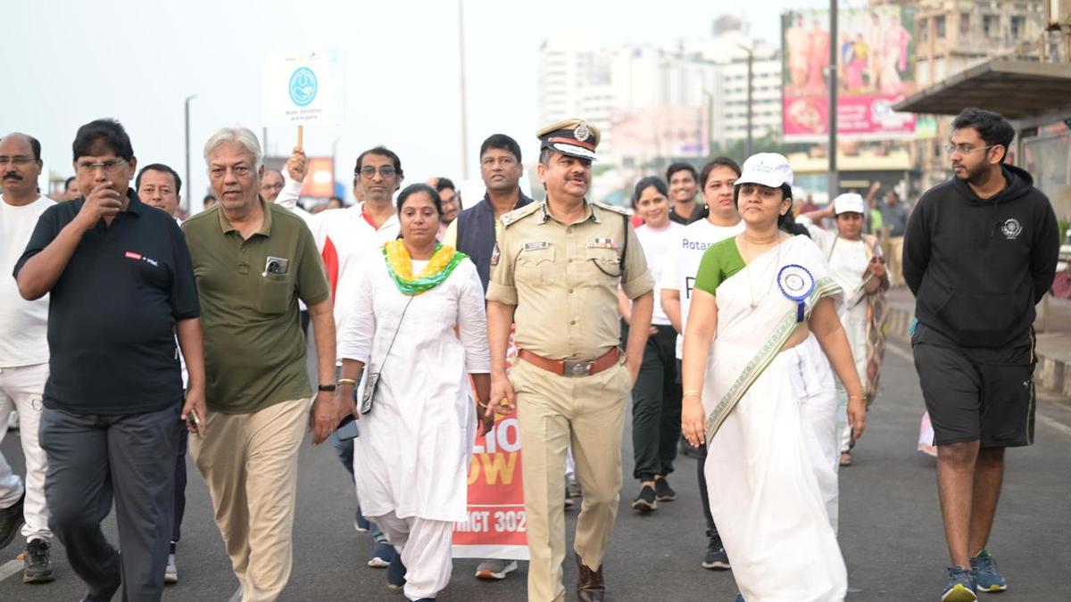 Children advised to maintain physical fitness at walkathon in Visakhapatnam