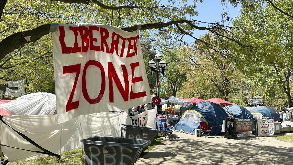 Police break up pro-Palestinian camp at the University of Michigan