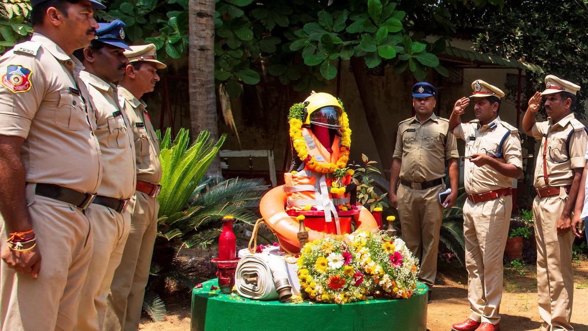 Tributes paid to fallen firefighters on National Fire Service Day in Ongole