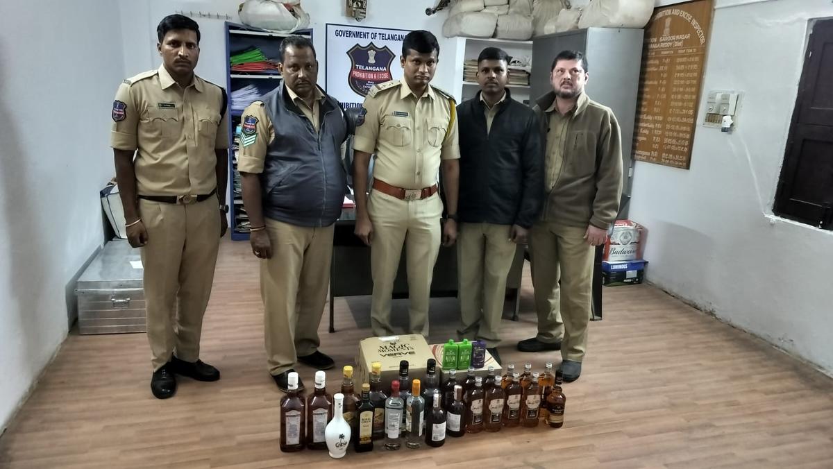 The 41 bottles of non-duty paid liquor seized by the Excise officials. The 41 bottles of non-duty paid liquor seized by the Excise officials.