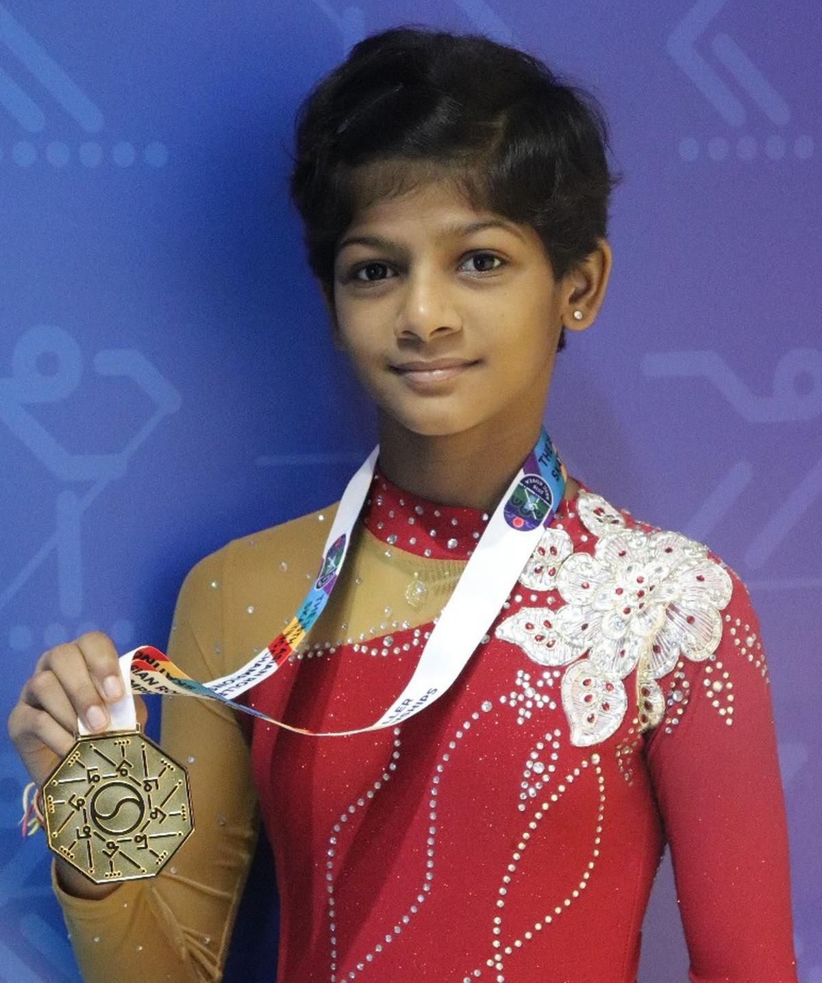 Visakhapatnam girl Akula Sai Samhitha who will be representing India at the Asian Games in the free style artistic skating event to be held in China