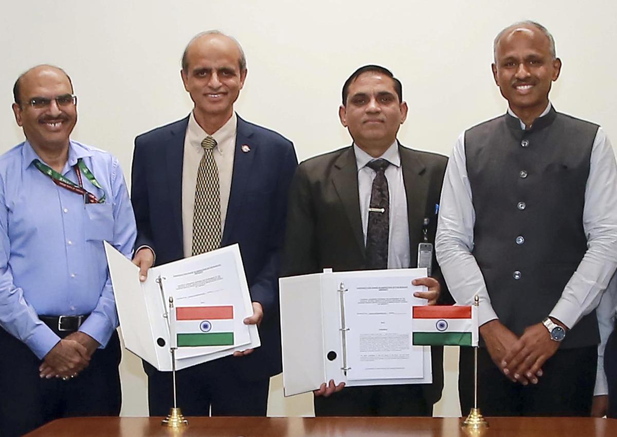 Secretary, Ministry of Defence, Rajesh Kumar Singh signed in New Delhi on March 27, 2026 signed contracts with Boeing India Defense Private Ltd for the Inspection (Depot Level) of P8I Long-Range Maritime Reconnaissance Aircraft for Indian Navy. Photo: PIB via PTI