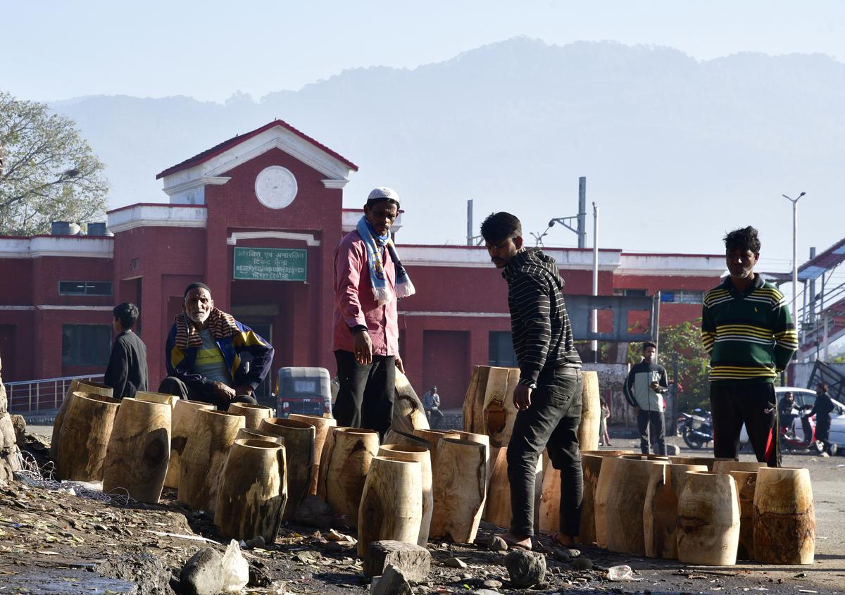 Residents of Dholak Basti handcraft drums near the Haldwani railway station. Residents of Dholak Basti handcraft drums near the Haldwani railway station.