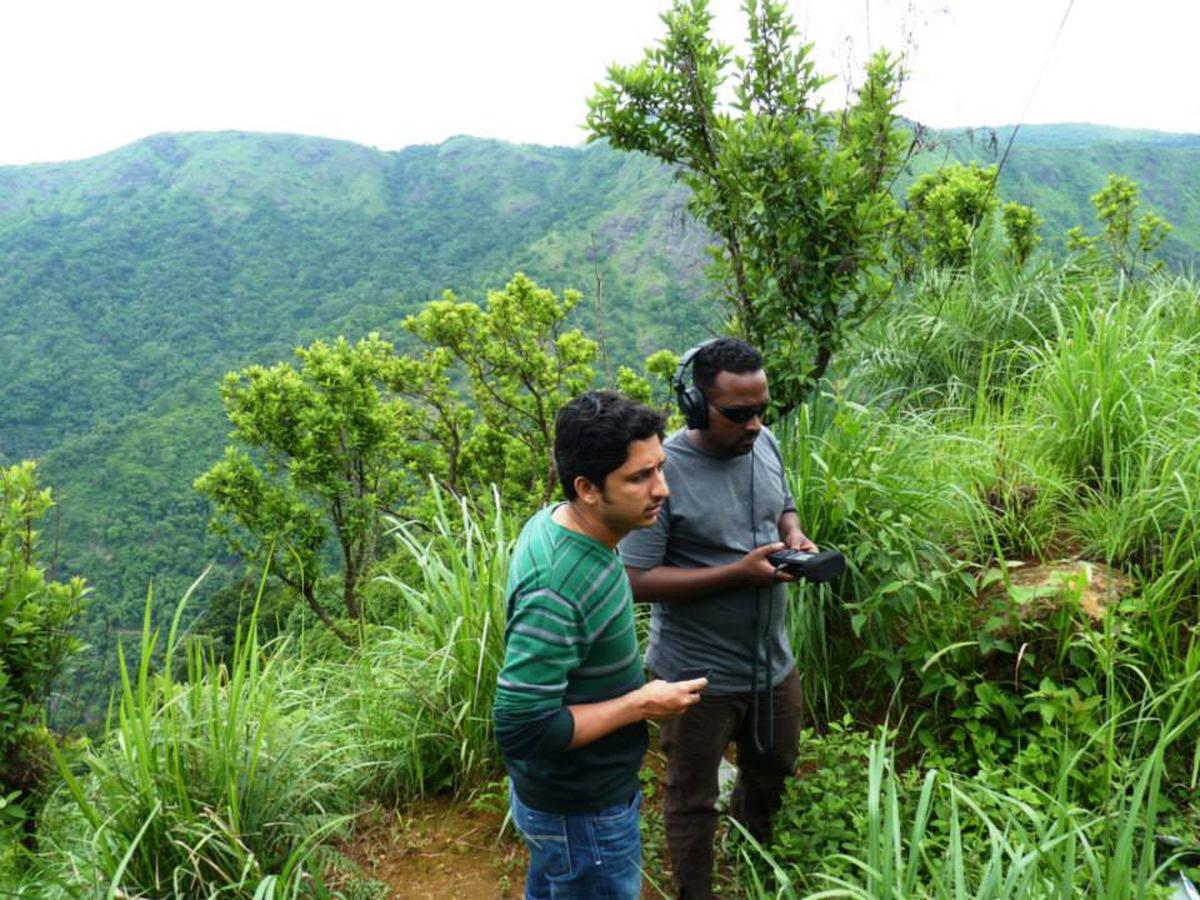 Sound designers Vishnu Govind (left) and Sree Sankar on a recording assignment. 