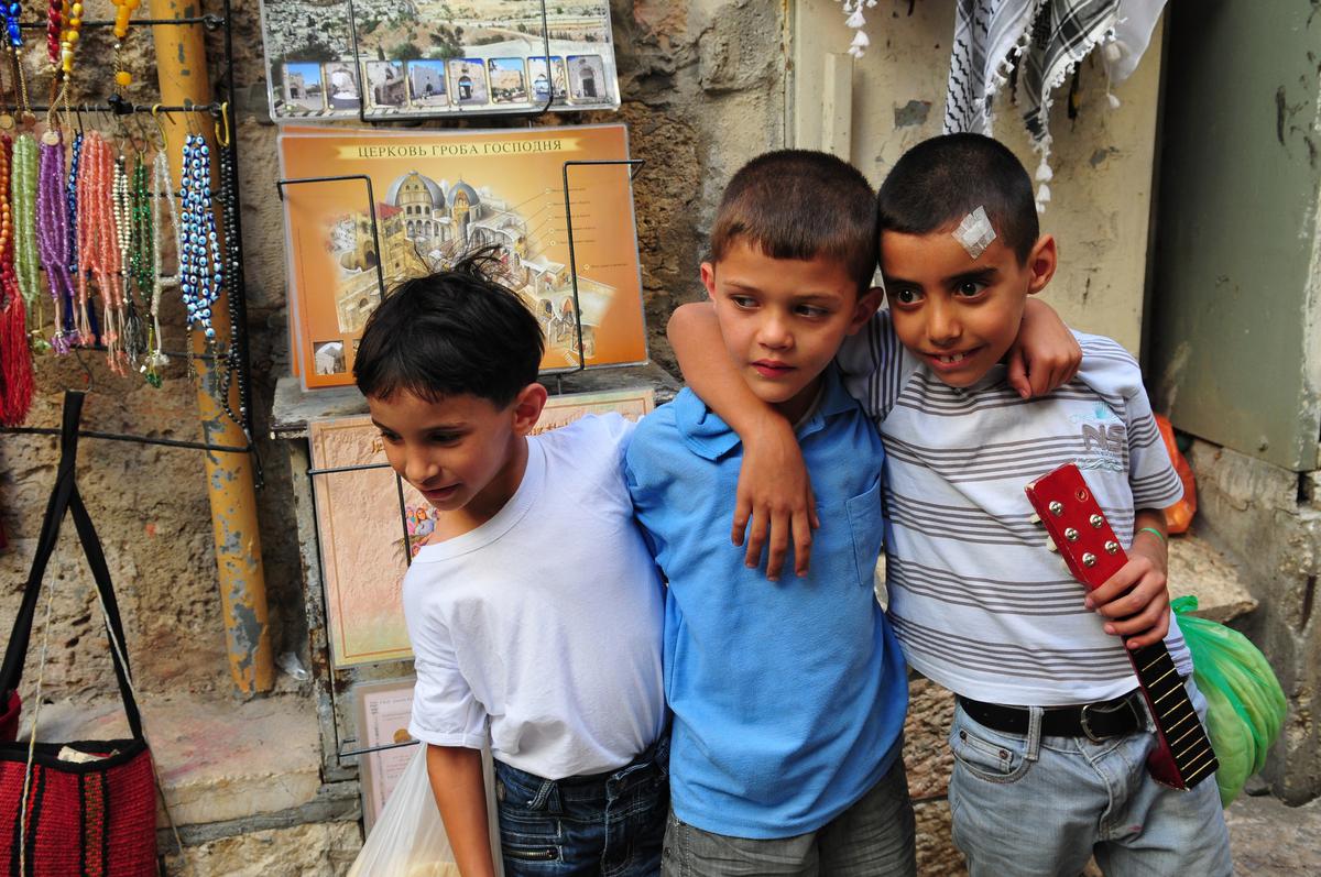 Palestinian boys in Jerusalem.