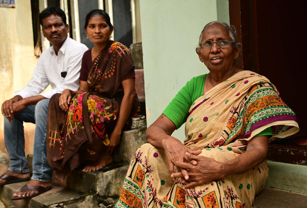 Rakesh’s parents Doma Vasu and Madhavi and his grandmother at their house at Ithanagar in Tenali of Guntur district.