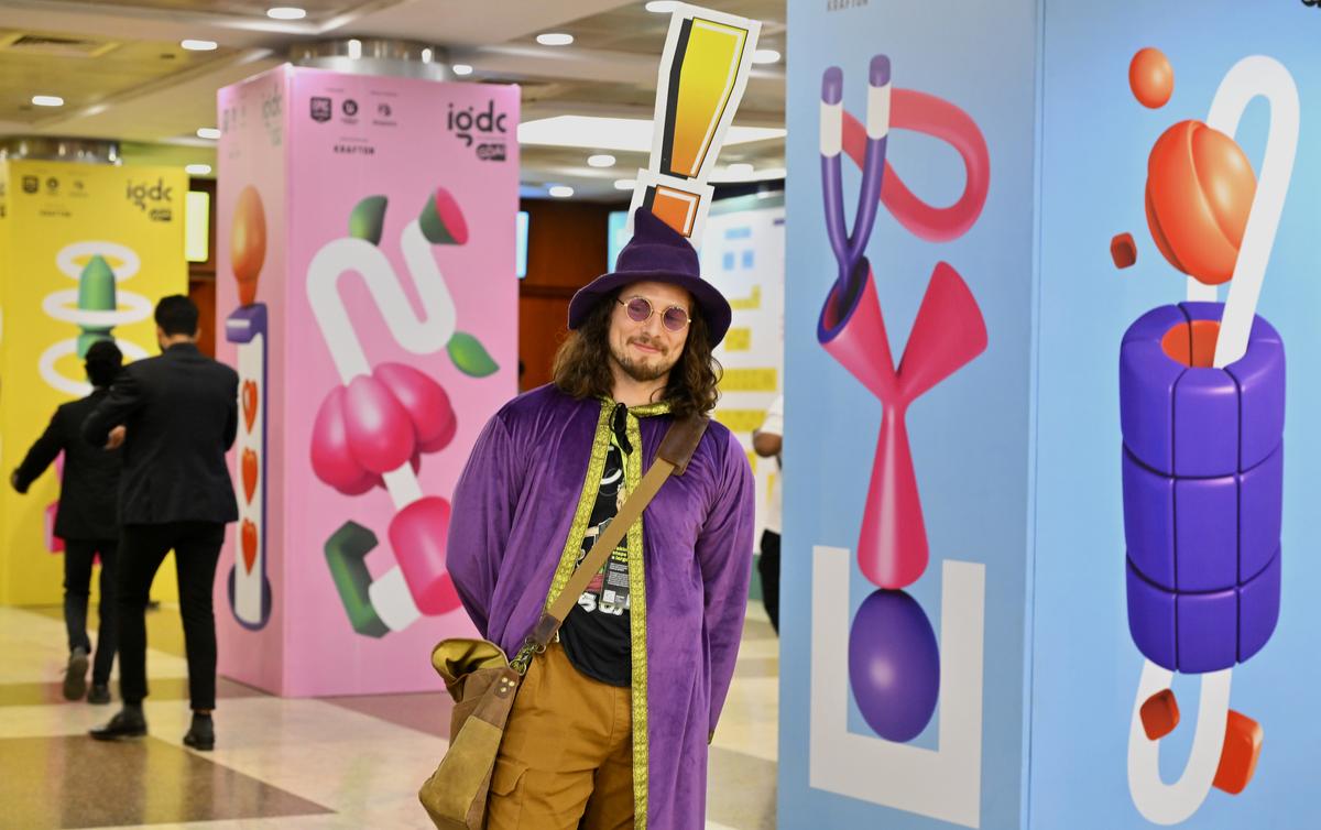 A participant at the 16th edition of India Game Developer Conference (IDGC) 2024, at HICC, Hyderabad, on Wednesday. 