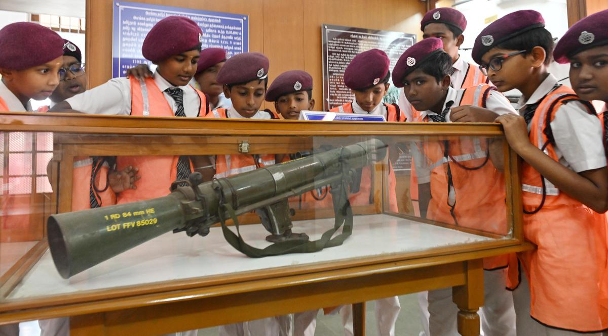 The displays trace the history of the police department including old police uniforms, rare photographs, and weapons 