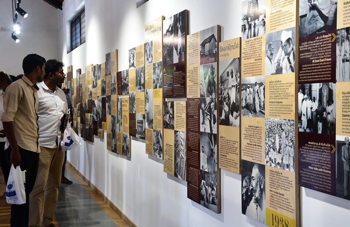 Mahatma Gandhi Memorial at Podanur has been restored for public visit and features a library and photo gallery.