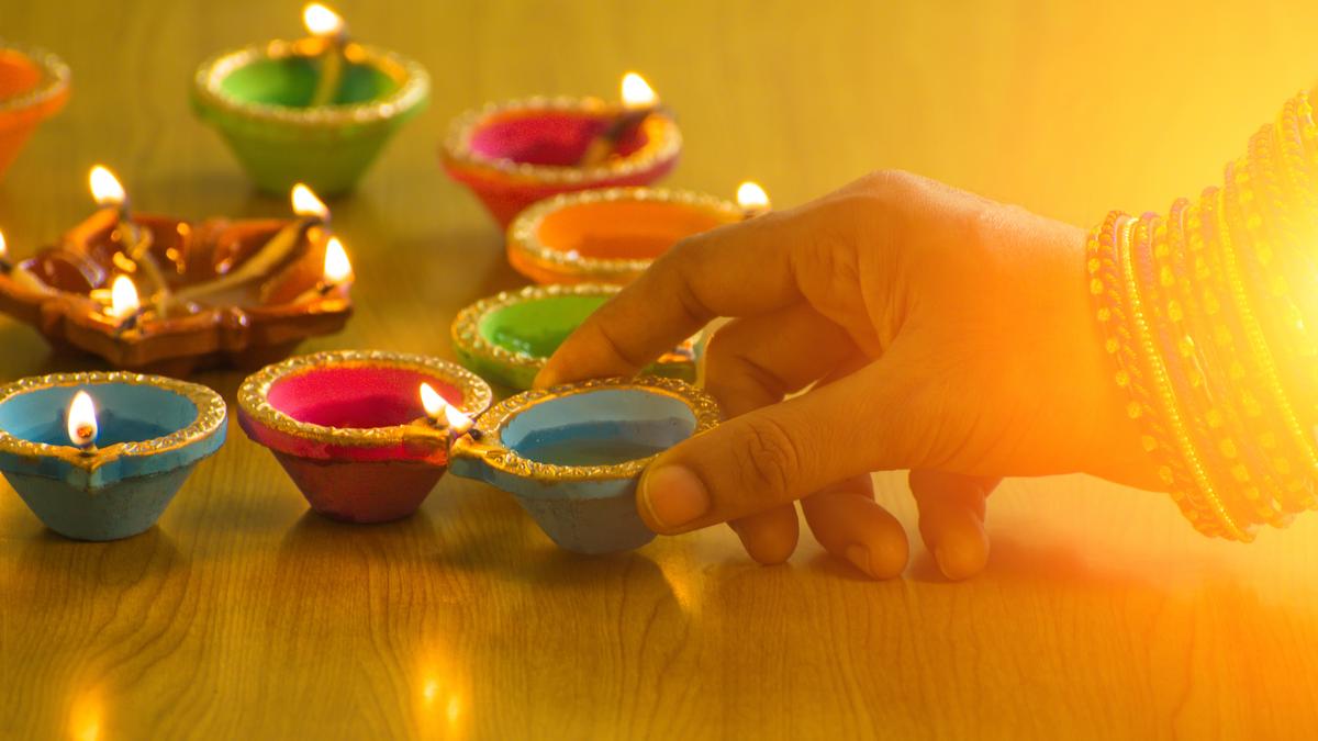 Handmade and hand-painted diyas for Deepavali