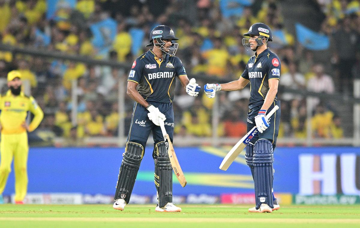 Shubman Gill and Sai Sudharsan in action during the IPL match between Gujarat Titans and Chennai Super Kings.