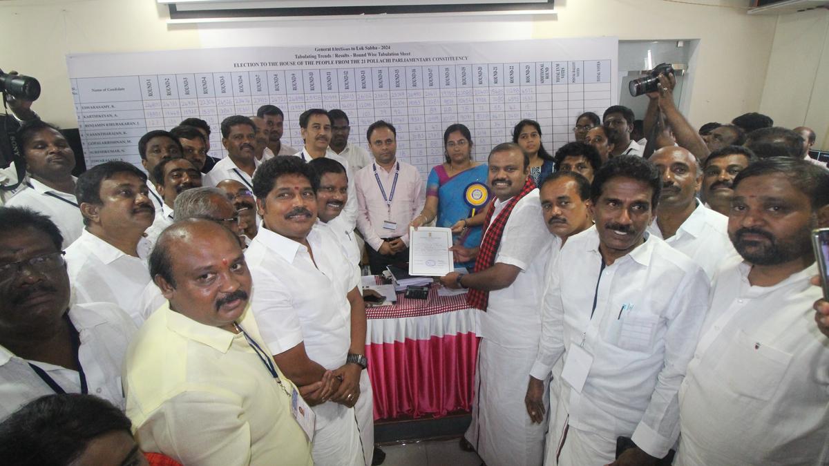 Lok Sabha polls | K. Eswarasamy retains DMK’s hold in Pollachi with 2.52 lakh votes margin