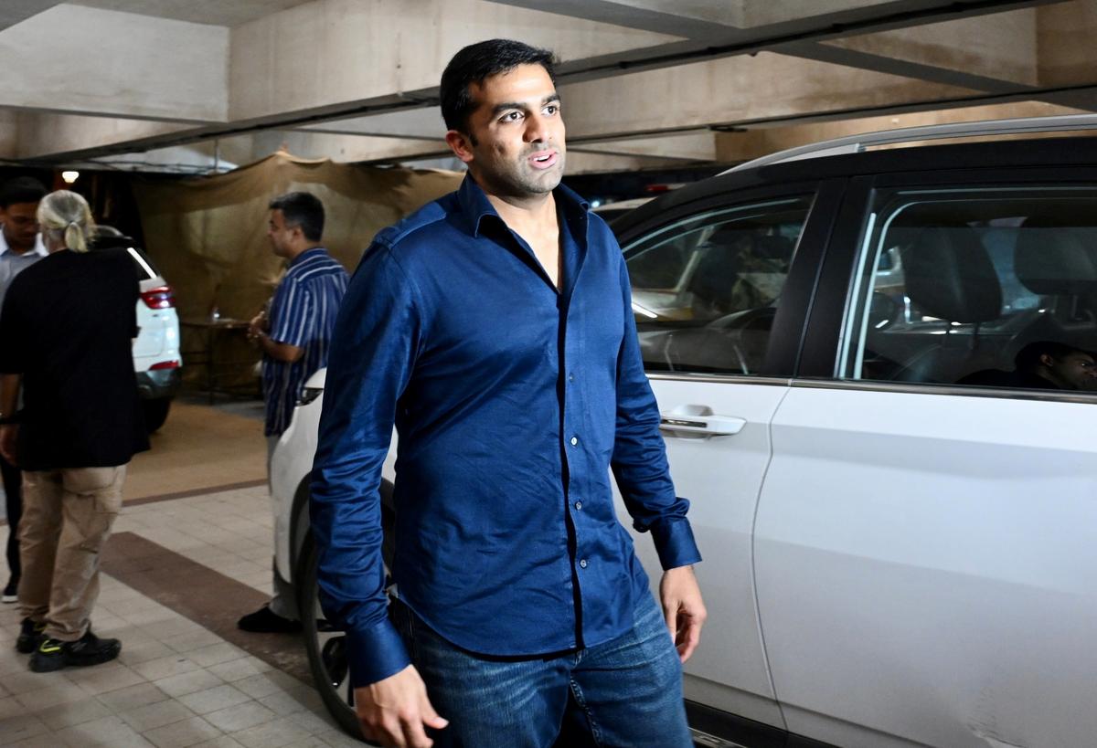 Delhi Capitals co-owner Parth Jindal arrives for the IPL owners meeting at the BCCI headquarters in Mumbai on Wednesday. 
