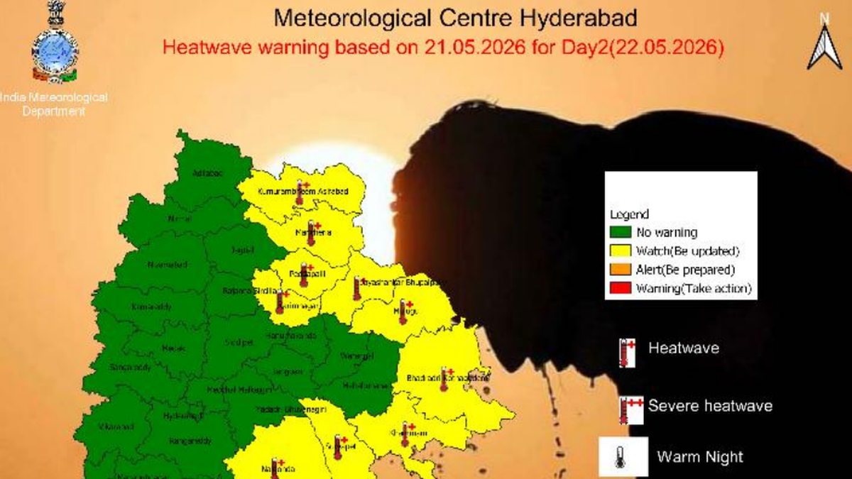 Heatwave alert in 11 Telangana districts on May 22