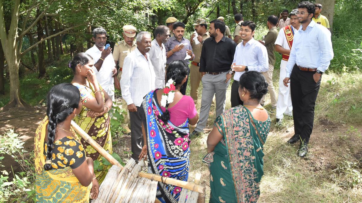 Coimbatore District Collector conducts on-site survey for tribal housing project in Pollachi