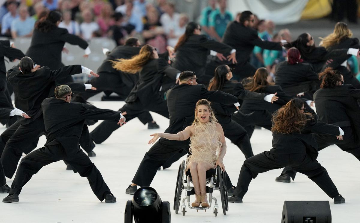 Performers during the opening ceremony of the Paris 2024 Summer Paralympic Games at Place de la Concorde in Paris, France on August 28, 2024. 