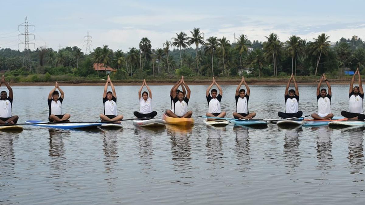 Coast Guard personnel undergo yoga training ahead of the International Yoga Day