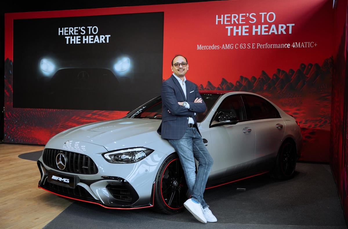 Santosh Iyer, MD and CEO, Mercedes-Benz India with AMG C 63 S E Performance