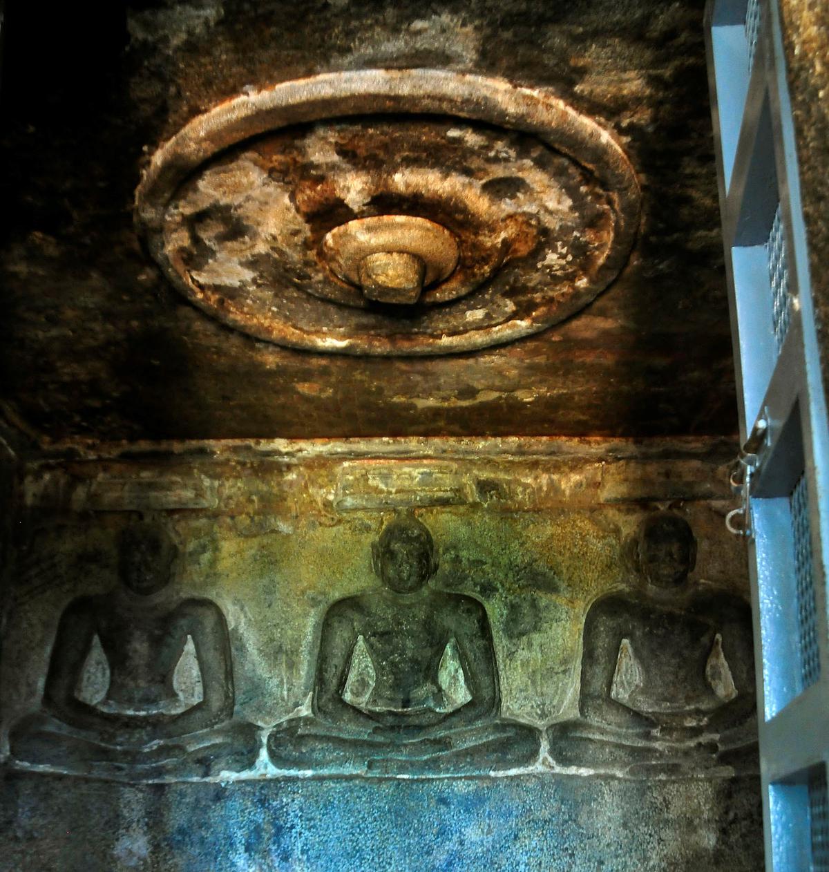 The artwork at the Sittanavasal rock cave temple in Pudukottai district. 