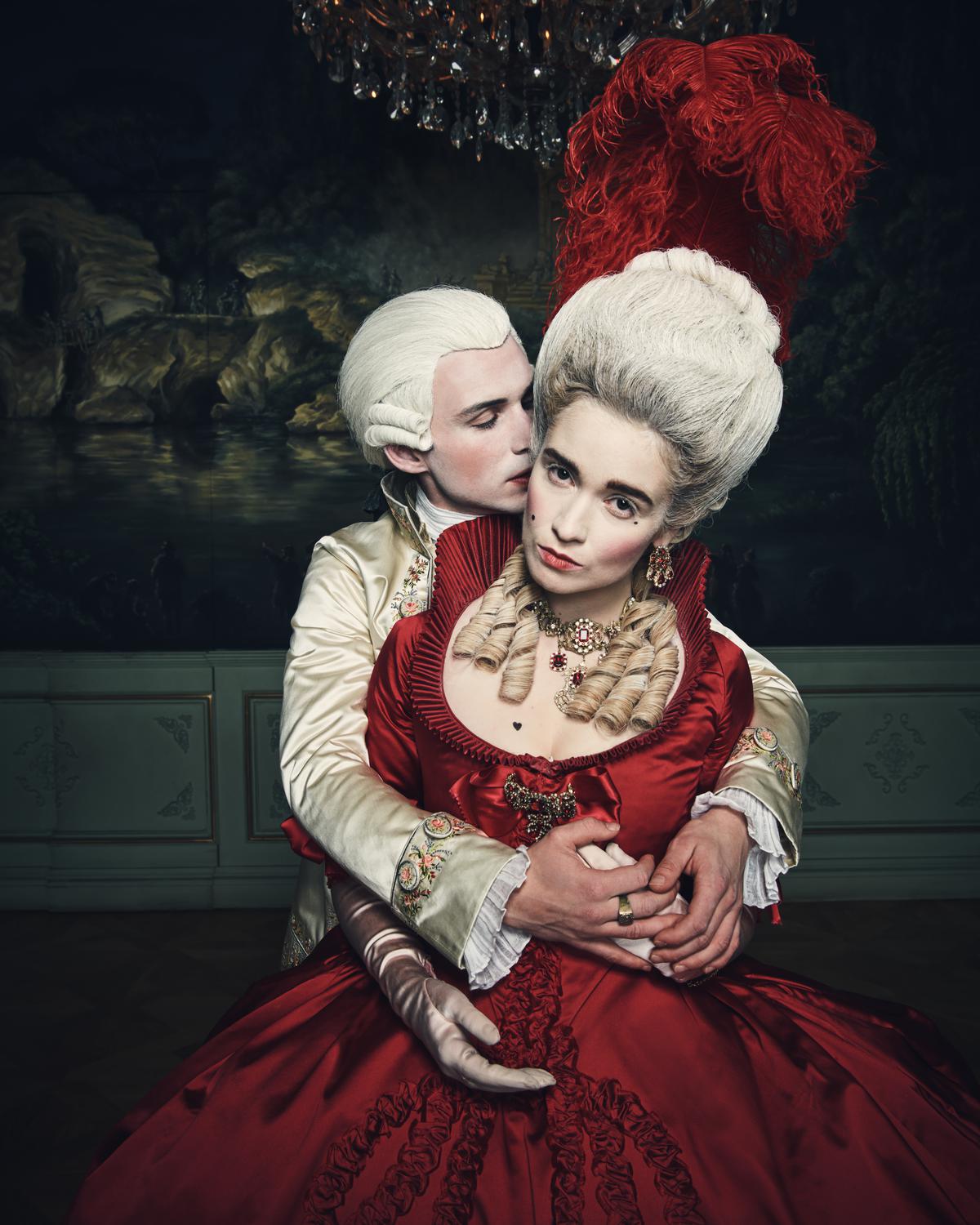 Nicholas Denton as Pascal Valmont and Alice Englert as Camille in Dangerous Liaisons 