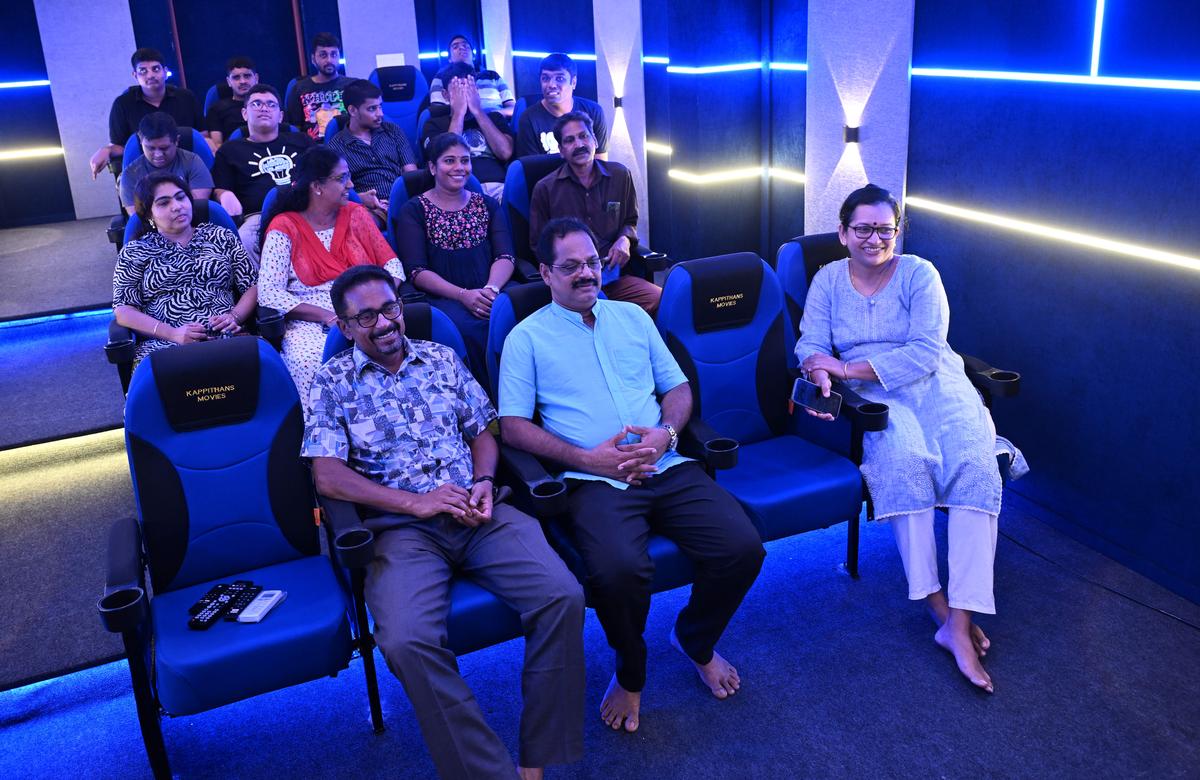 Parents and children at the home theatre at Angels’ World at Mannanthala in Thiruvananthapuram 