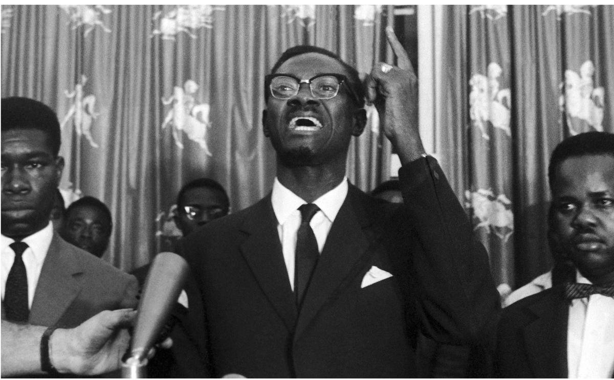 A photo of Patrice Lumumba at a press conference at the UN in 1960 asking for help to stabilise the Congo from the exhibition The Undying Flame of Patrice Lumumba A photo of Patrice Lumumba at a press conference at the UN in 1960 asking for help to stabilise the Congo from the exhibition The Undying Flame of Patrice Lumumba