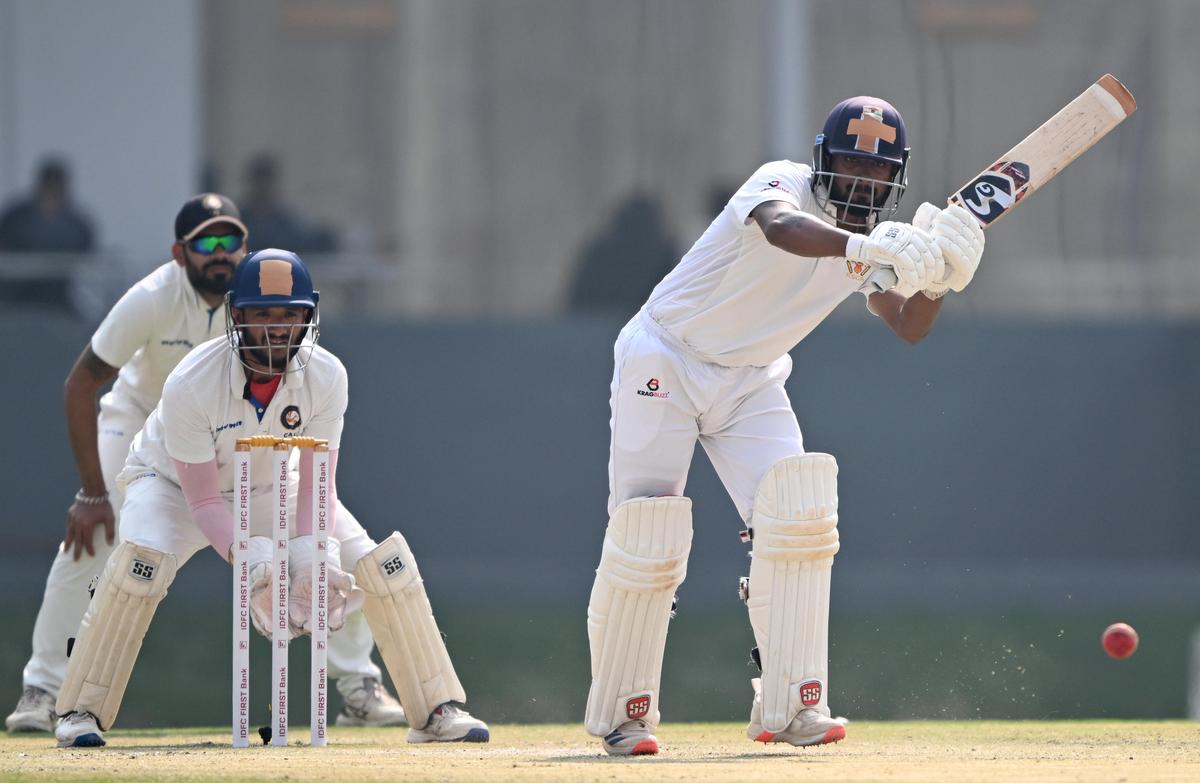Karnataka batsman Kruthik Krishna made the most of the chance to open the innings to score a half century on the fourth day of the Ranji Trophy semifinal against Uttarakhand at the Ekana Cricket Stadium in Lucknow on Wednesday,  February 18,  2026.