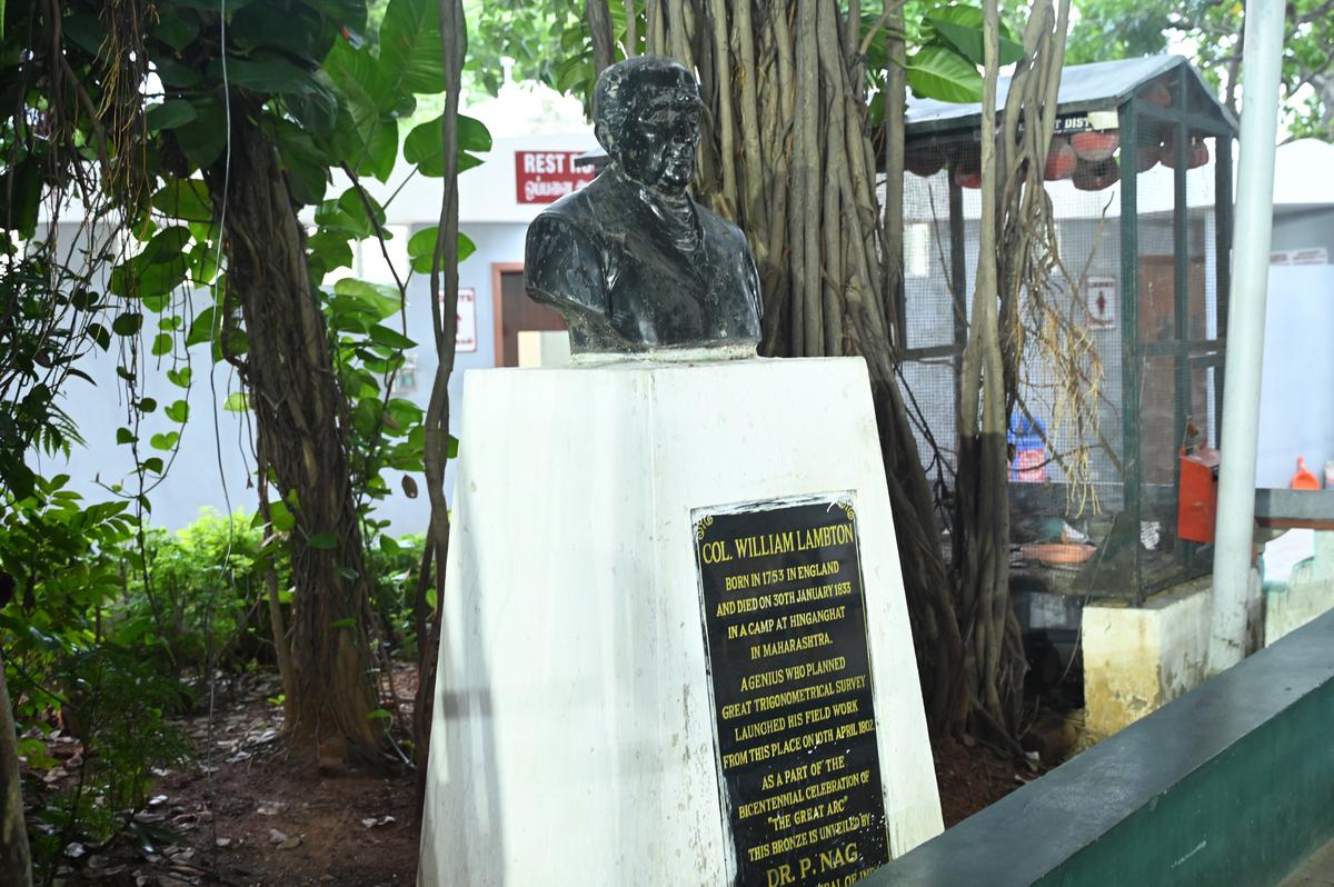 The bust of Lt Col William Lambton, famed for the Great Trigonometrical Survey of India