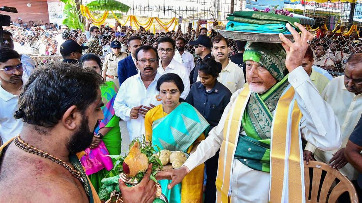 CM offers ‘sarey’ on behalf of TTD to Goddess Gangamma in Kuppam