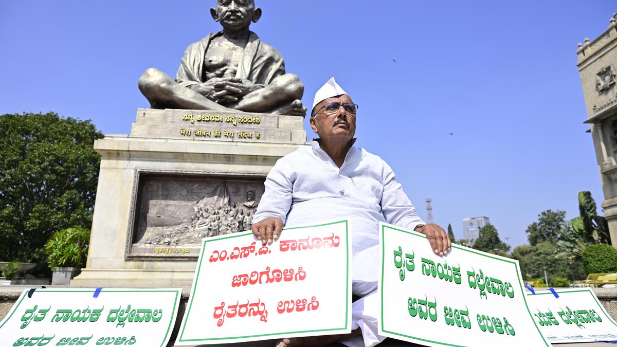 MLA sits alone on dharna over farmers’ issue