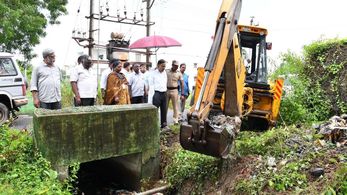 Collector reviews desilting work in Mayiladuthurai, Sirkazhi