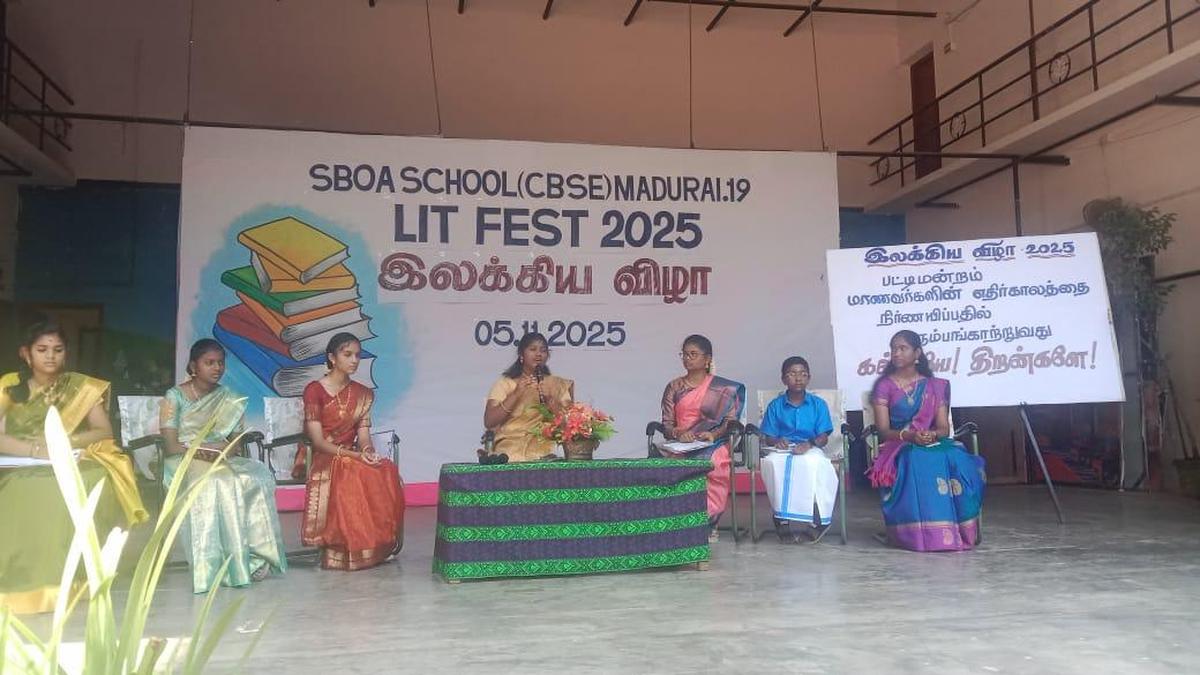 Students participate in LIT FEST 2025 organised at SBOA School CBSE, Madurai. Students participate in LIT FEST 2025 organised at SBOA School CBSE, Madurai.