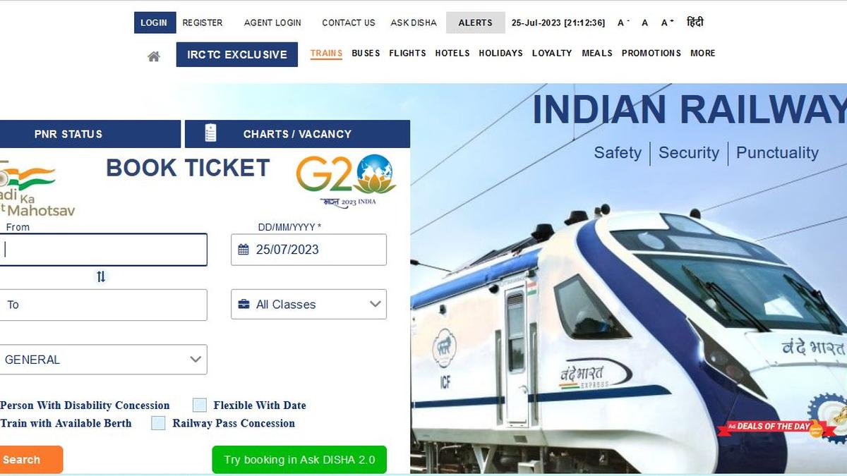 IRCTC website crash hits online booking The Hindu