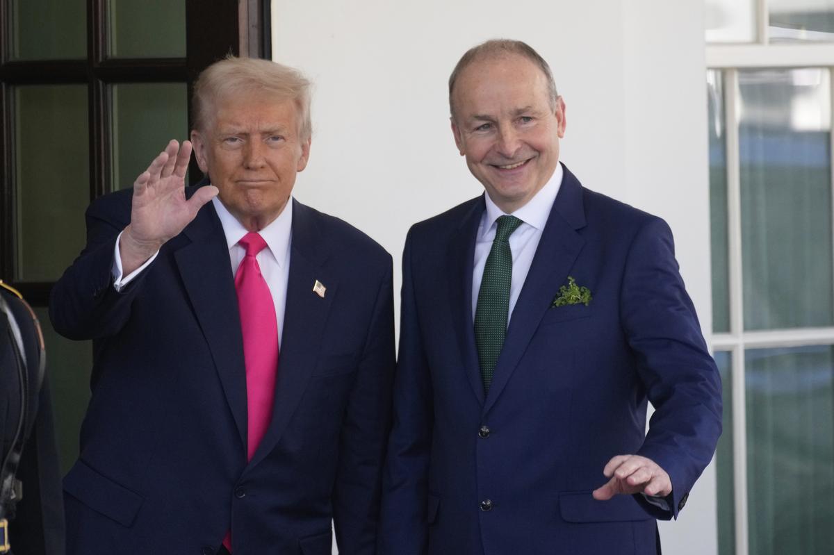 File picture of Ireland’s Prime Minister Micheál Martin greeted by U.S. President Donald Trump at the West Wing of the White House in Washington File picture of Ireland’s Prime Minister Micheál Martin greeted by U.S. President Donald Trump at the West Wing of the White House in Washington