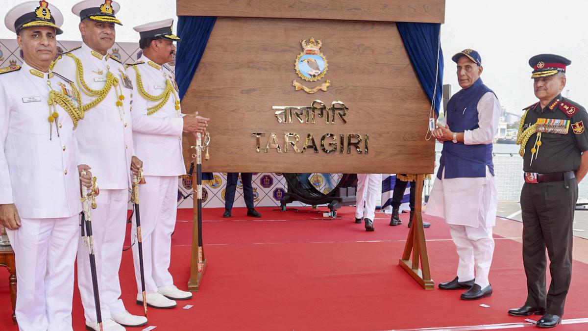 Indigenously built stealth frigate INS Taragiri commissioned into Indian Navy at Visakhapatnam
