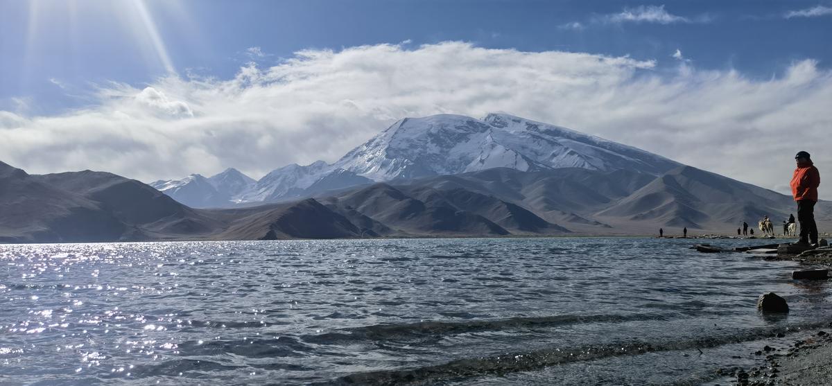 The Karakul Lake with Muztagh Ata in the background.
