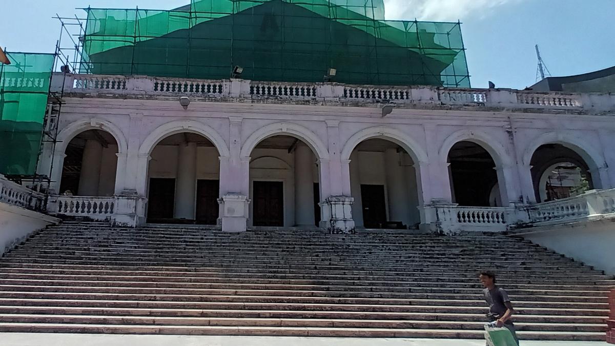 Work is on in full swing to restore Rajaji Hall, an iconic landmark in the city