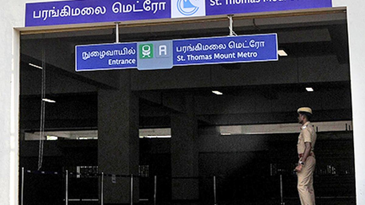 St. Thomas Mount to have two Metrorail stations The Hindu
