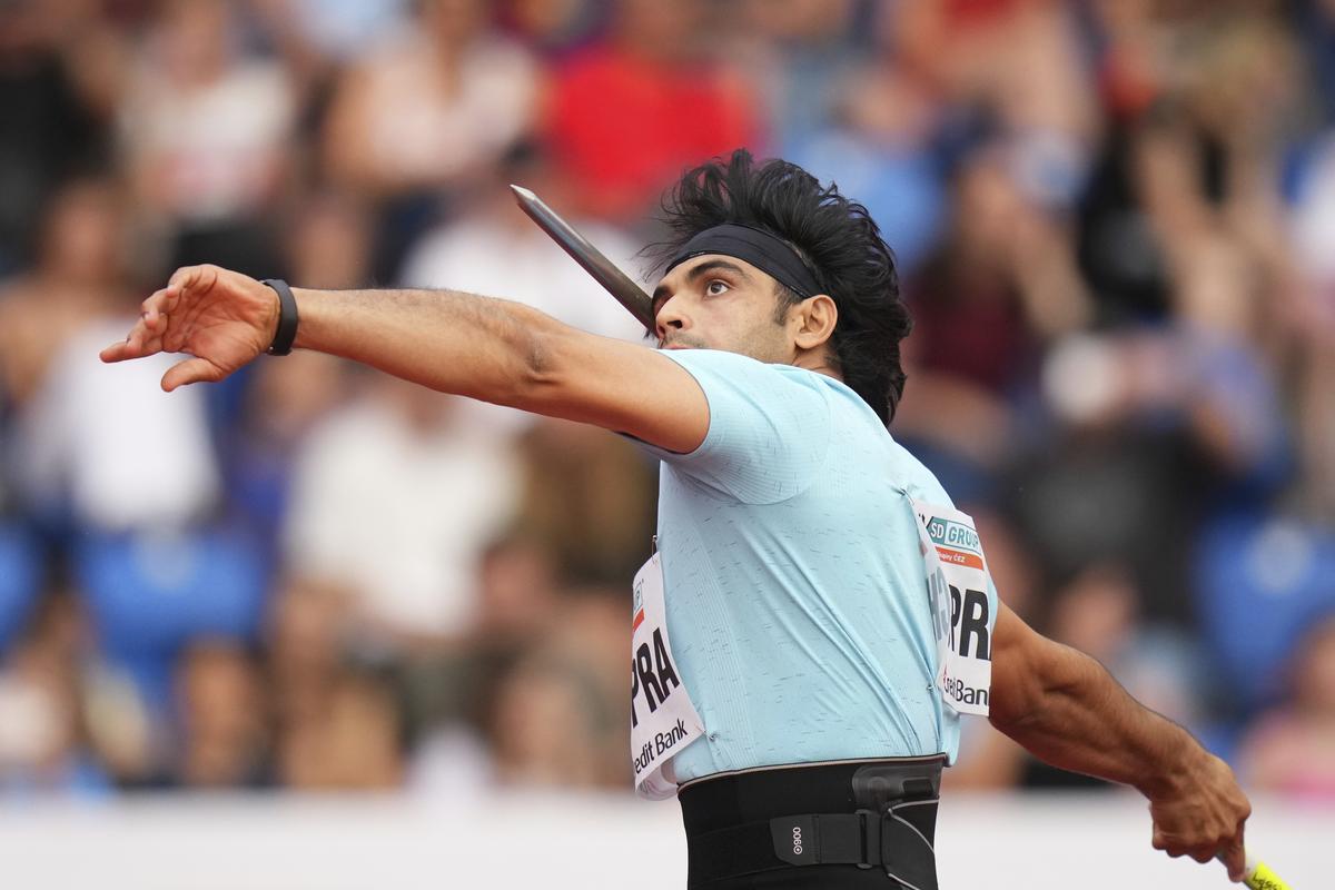 Neeraj Chopra Participates in the men's javelin throw during the ostrava golden spike athletics meet in ostrava, czech