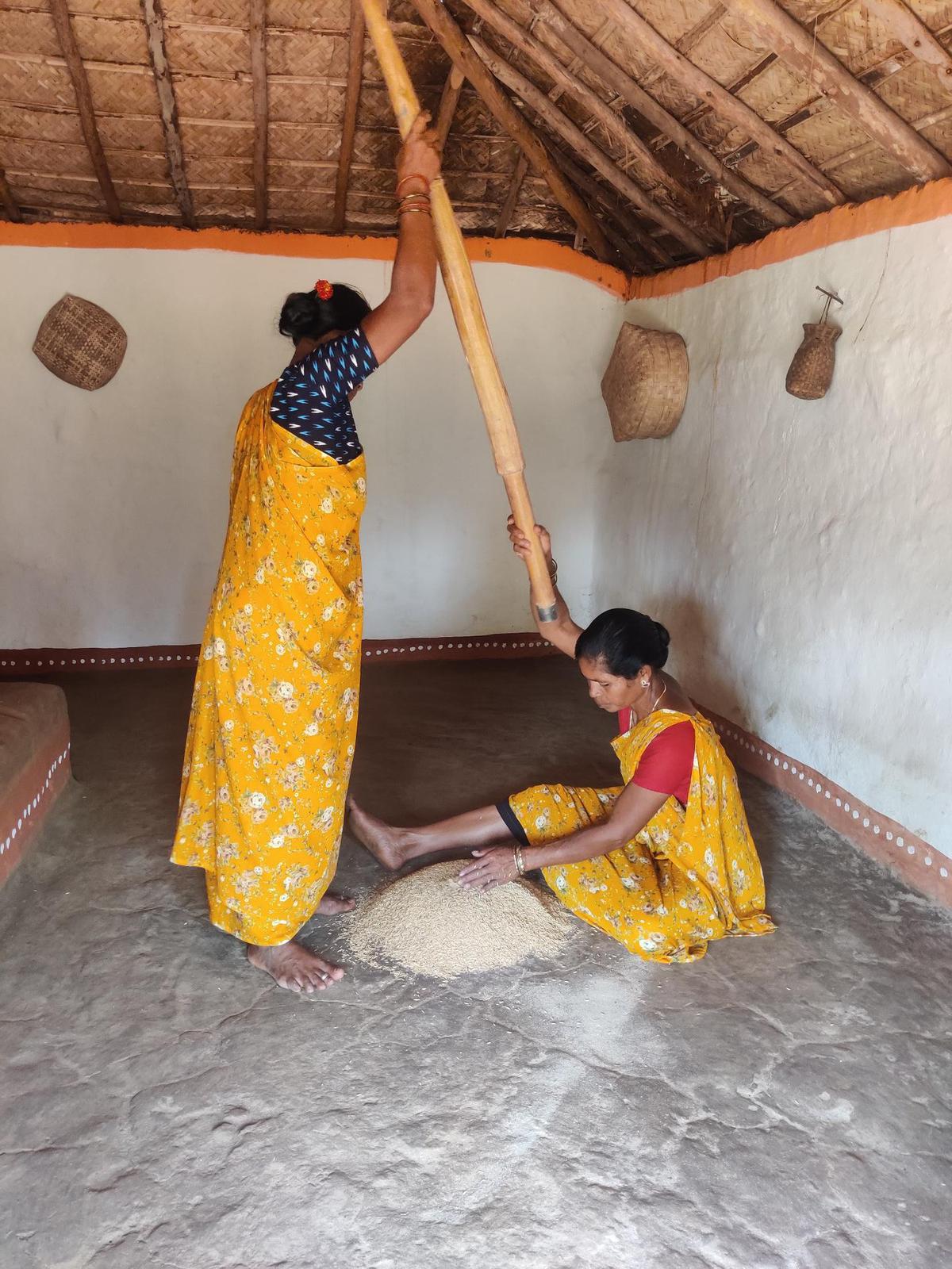 Adivasi women at Giri Grama Darshini at Pedalabudu near Araku, 130 kilometres from Visakhapatnam.